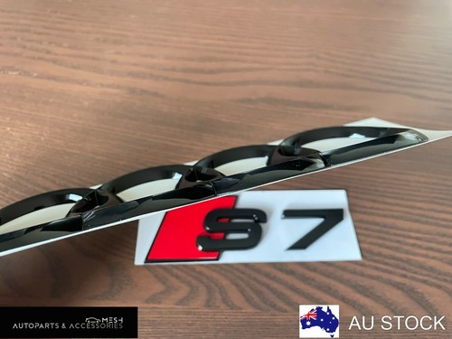 Audi S7 Gloss Black Rear Curved Set Boot Trunk Emblem Badge for Audi A7 RS7 OEM - Bild 3 von 5