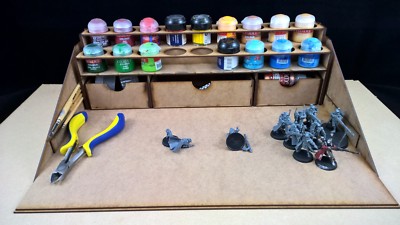 Hobby Arbeitsplatz Zitadelle Farben Regal Aufbewahrung Wargames Tischplatte Wargaming