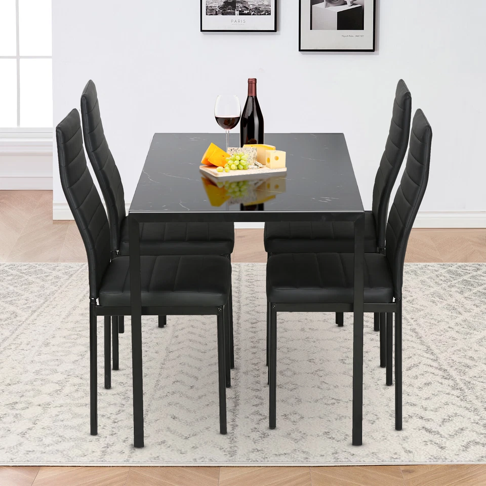 5 Piece Table and Chairs Dining Table Set Kitchen Table for Small Spaces Dinning - Image 3 of 4