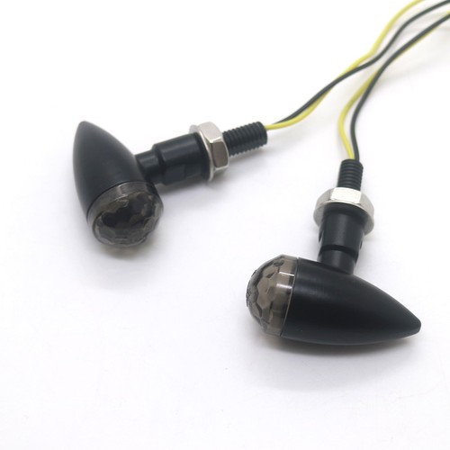 Black Metal LED Mini Bullet Smoke Spherical Lens Turn Signal Indicators Light - Picture 5 of 9
