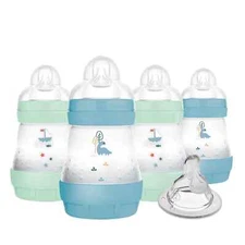 5oz Easy Start Anti-Colic Baby Bottles, Slow Flow with Bonus Medium Flow Nipp...