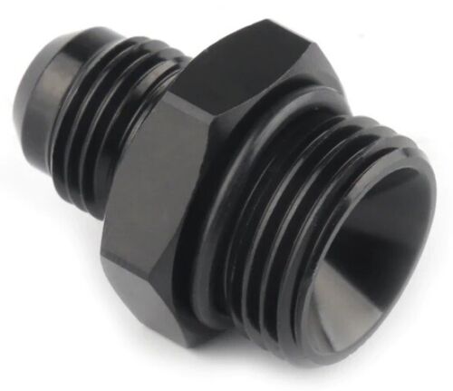 (2) ORB-8 O-Ring Boss -8AN to -6AN Male Adapter Fitting Straight Black Anodized - Foto 6 di 7