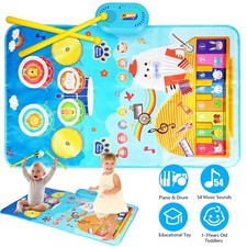 31x19" Baby Musical Mat Toddler Toys w/ 55 Music Sounds Floor Piano Keyboard Mat