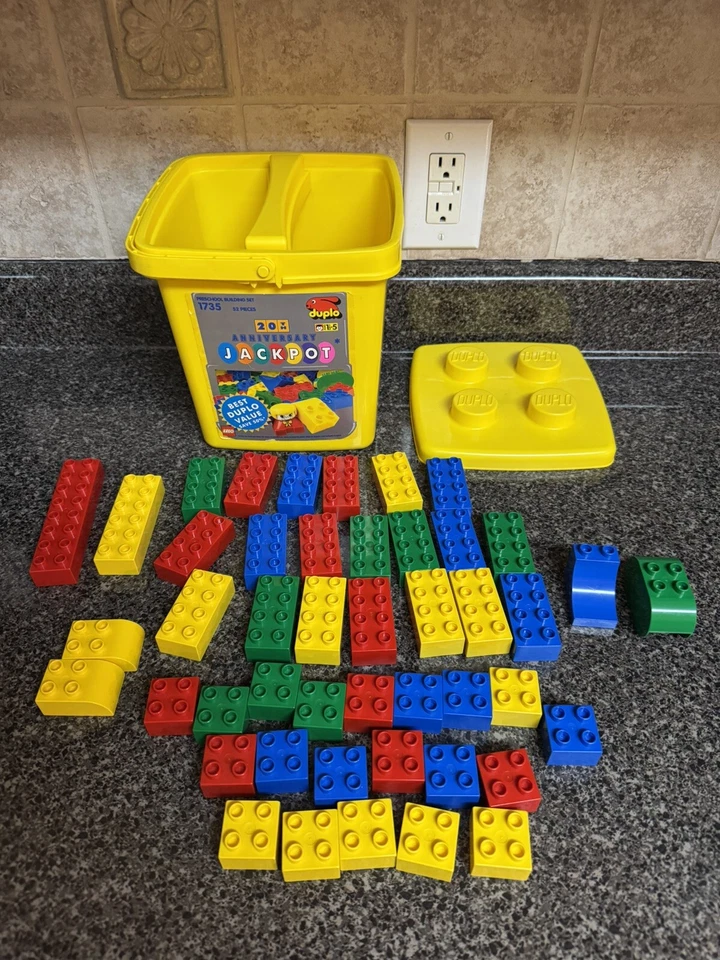 Vintage Duplo Preschool Legos #1735 20th Anniversary Jackpot - 46 Pieces - Image 3 of 4