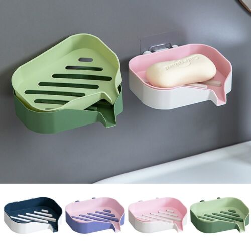 Jabón doble capa soporte punzón desagüe gratis estante baño - Imagen 1 de 15