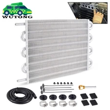 8 Rows Universal Aluminum Remote Transmission Oil Cooler Radiator Converter Kit