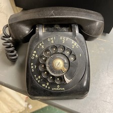 Vintage GTE Monophone Automatic Rotary Dial Black TelePhone Heavy-No Cord