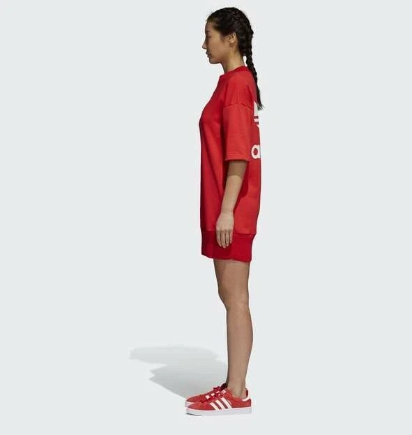 zijde uitstulping komedie ADIDAS ORIGINALS TREFOIL DRESS RADIANT RED BNWT SIZE UK 6-14 RARE! LAST 3 |  eBay