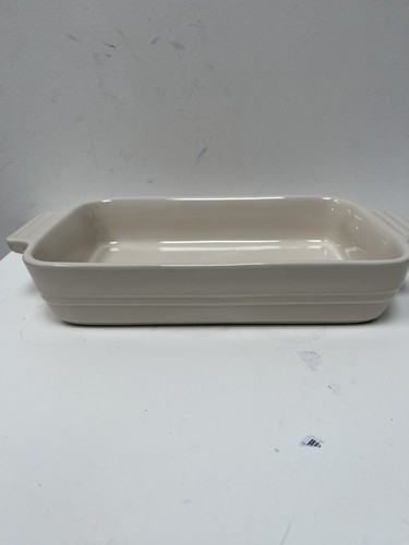 LE CREUSET CREAM LASAGNE PAN BAKING ROASTING DISH OVEN TABLE 32 x 18cm - Picture 2 of 5