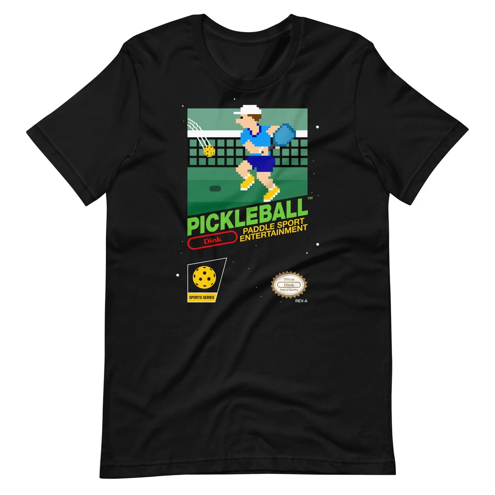 PICKLEBALL Pickle Ball Paddle Jersey Tee 8-bit Nintendo Pixel Art Unisex T-Shirt