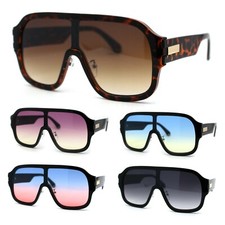 Oversized Shield Racer Plastic Retro Sunglasses