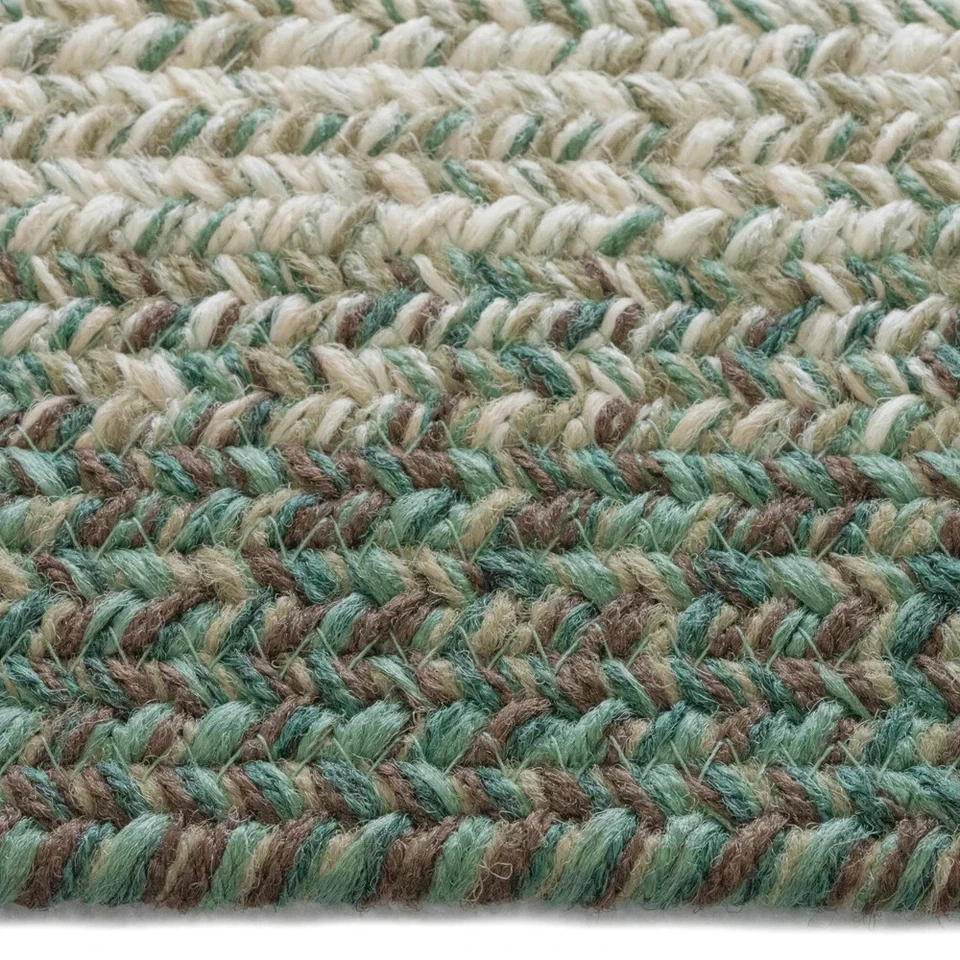 Capel Rugs Winthrop Balsam Green Variegated Country Rectangle Braided Area Rug  - Image 4 of 4