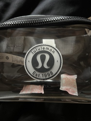 Lululemon Unisex Clear Belt Bag Logo Black Water Resistant Adjustable Strap 1L