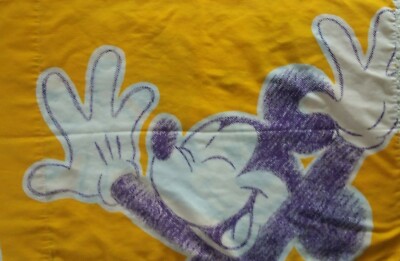 Pair Vintage Crayon Sketch Disney Mickey & Minnie Mouse Std Pillowcases-GIFT