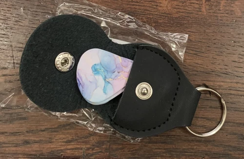 Marble Guitar Picks 6Pcs with Leather Picks Case Holder Idea Gifts for Guitar M