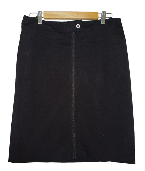 JACQUI-E SKIRT  BLACK ZIP UP FRONT STRAIGHT SIZE 12 WOMENS