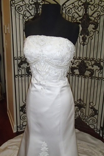 83W Venus 88901 GRÖSSE 12 WEISS $ 800 FORMELLES HOCHZEITSKLEID KLEID - Bild 9 von 16