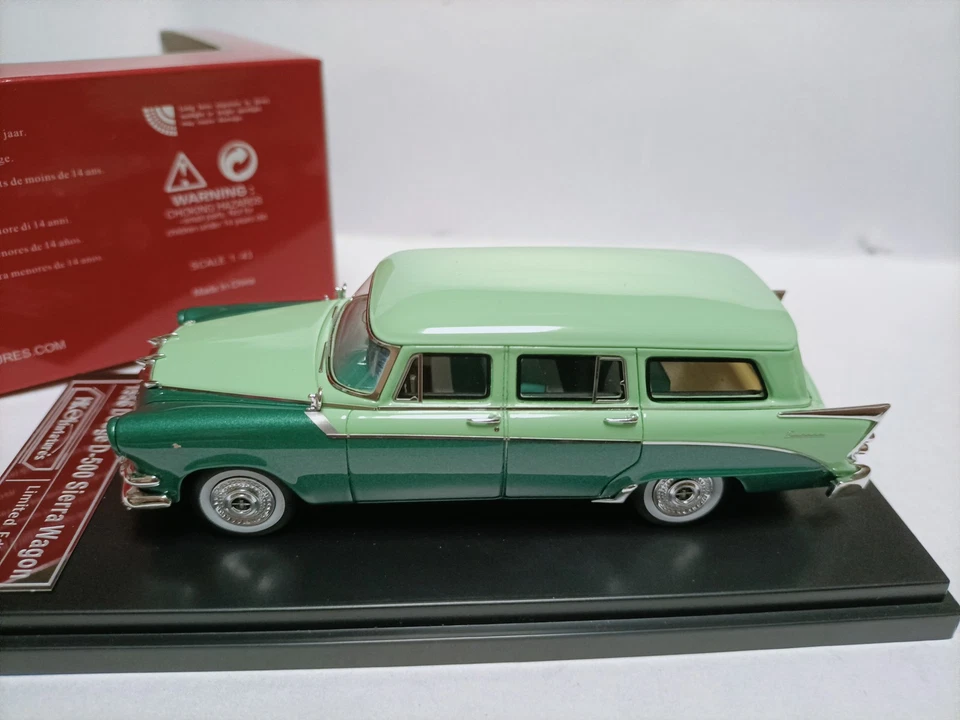 MK 1:43 Dodge D-500 Sierra Wagon 1956 verde modelo de vagón de doble color Foto 2 de 4