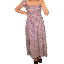 ASTR the Label Purple Floral Chiffon Maxi Dress Size Small