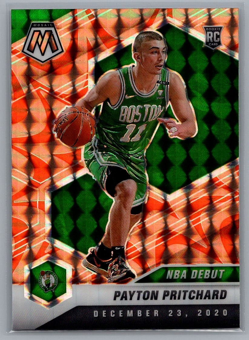 2020-21 Panini Mosaic Payton Pritchard #269 NBA Debut Reactive Orange (RC)
