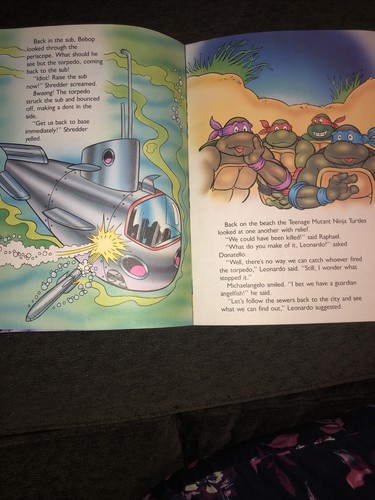 TMNT Teenage Mutant Ninja Turtles A Storybook Adventure FISHY ADVENTURE 1990 - Picture 3 of 5