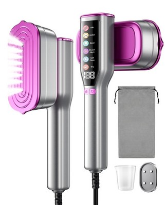 DIGIX 2-in-1 Steamer & Iron, 10s Heat-up, LED Display, 6 Modes, 130ml S, Grey 