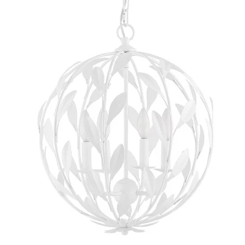 Broche 4-Light 19" Chandelier in Matte White - Picture 1 of 5