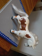 vintage Kid Kore 2000 Pony Plastic Brown white riding Horse Figure Legs move
