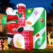Christmas Santa Claus Inflatables Outdoor, 8FT Inflatable Multi