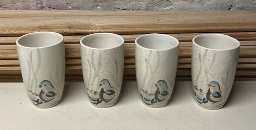 Vintage Red Wing Dinnerware BOB WHITE 12 Ounce Tumbler Glass (s) RARE HTF Quail