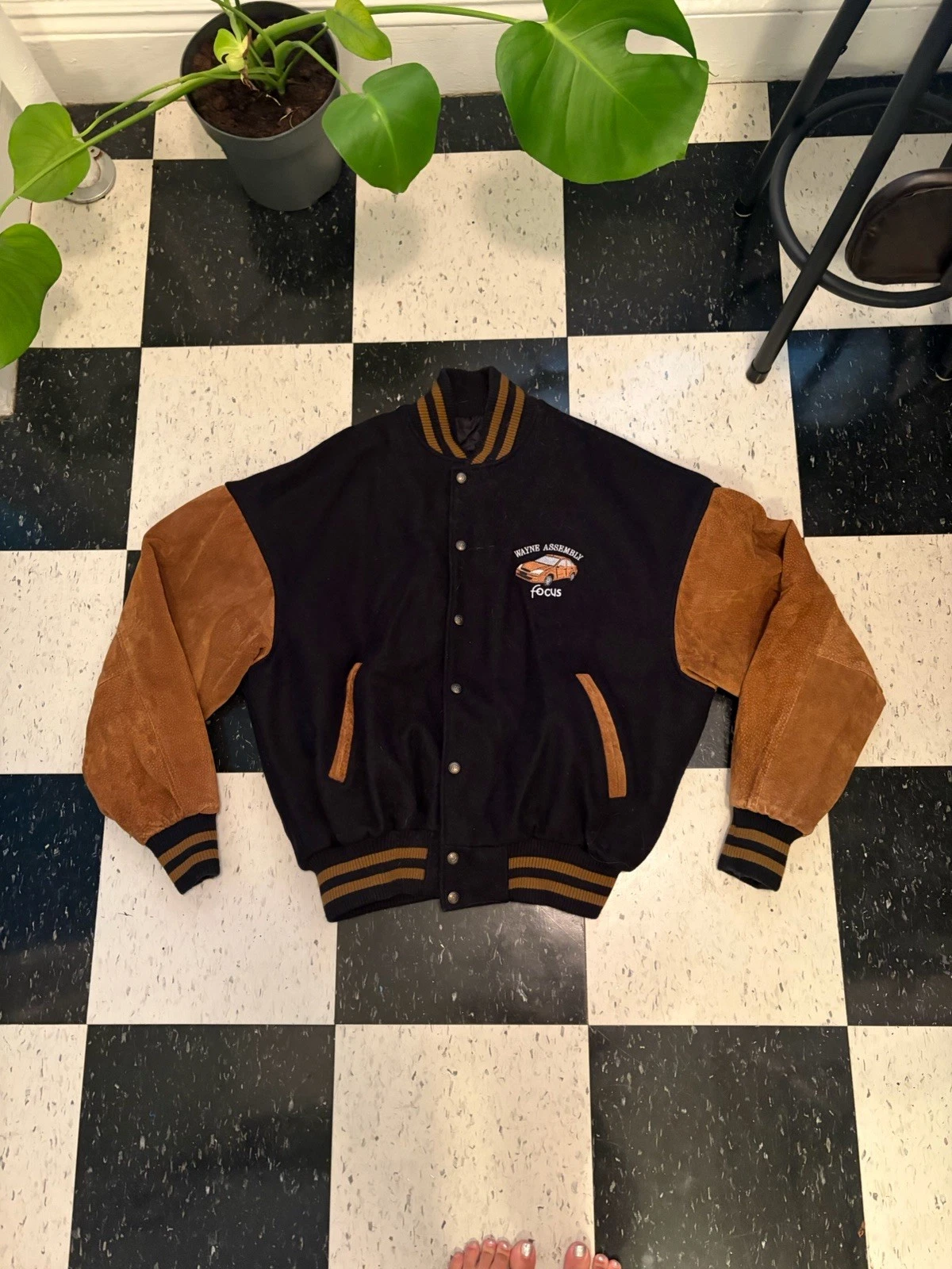 Vintage Ford focus varsity bomber jacket men L