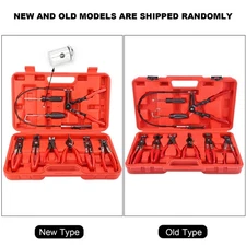 9pcs Flexible Hose Clamp Clip Pliers Swivel Jaw Flat Angled Band Automotive Tool