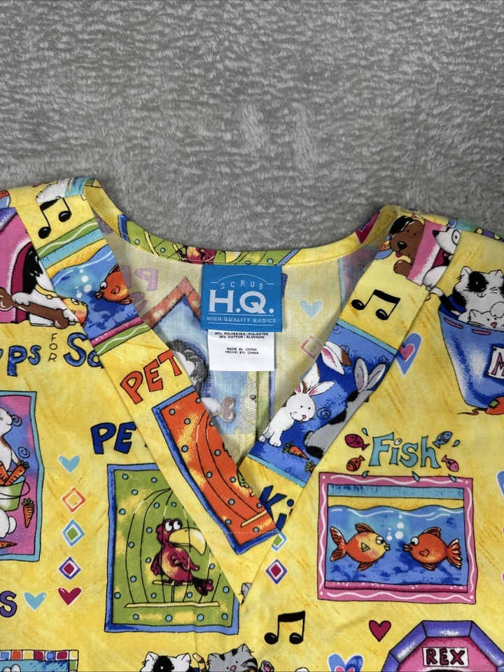 Scrub H.Q. Short Sleeve V-Neck Yellow Scrub Size XS New W. Tags - Image 4 of 4