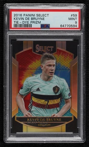 2016-17 Panini Select Terrace Tie-Dye Prizm 2/30 Kevin de Bruyne #59 PSA 9 MINT