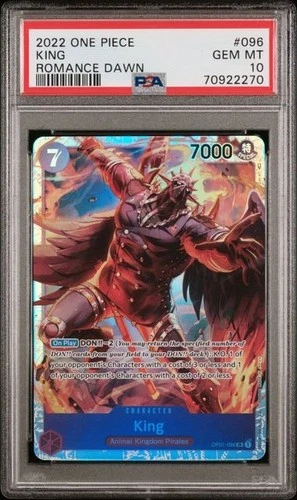 2022 One Piece Romance Dawn King OP01-096 Pre-Errata PSA 10 POP 54