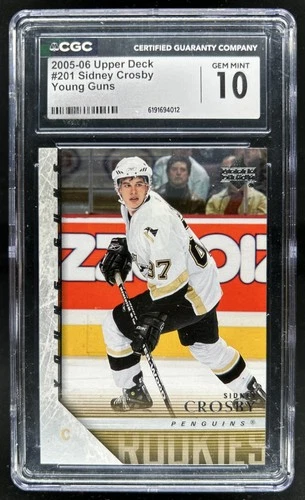 2005-06 Upper Deck Sidney Crosby Rookie Young Guns RC #201 Penguins CGC 10