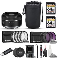 Canon RF 50mm f/1.8 STM Lens - 15pc 64GB Advanced Bundle