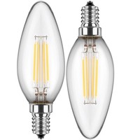 LED Filament Lampe C35, 2Er Set, 300°, E14, 4,5W, 4000K, 470Lm