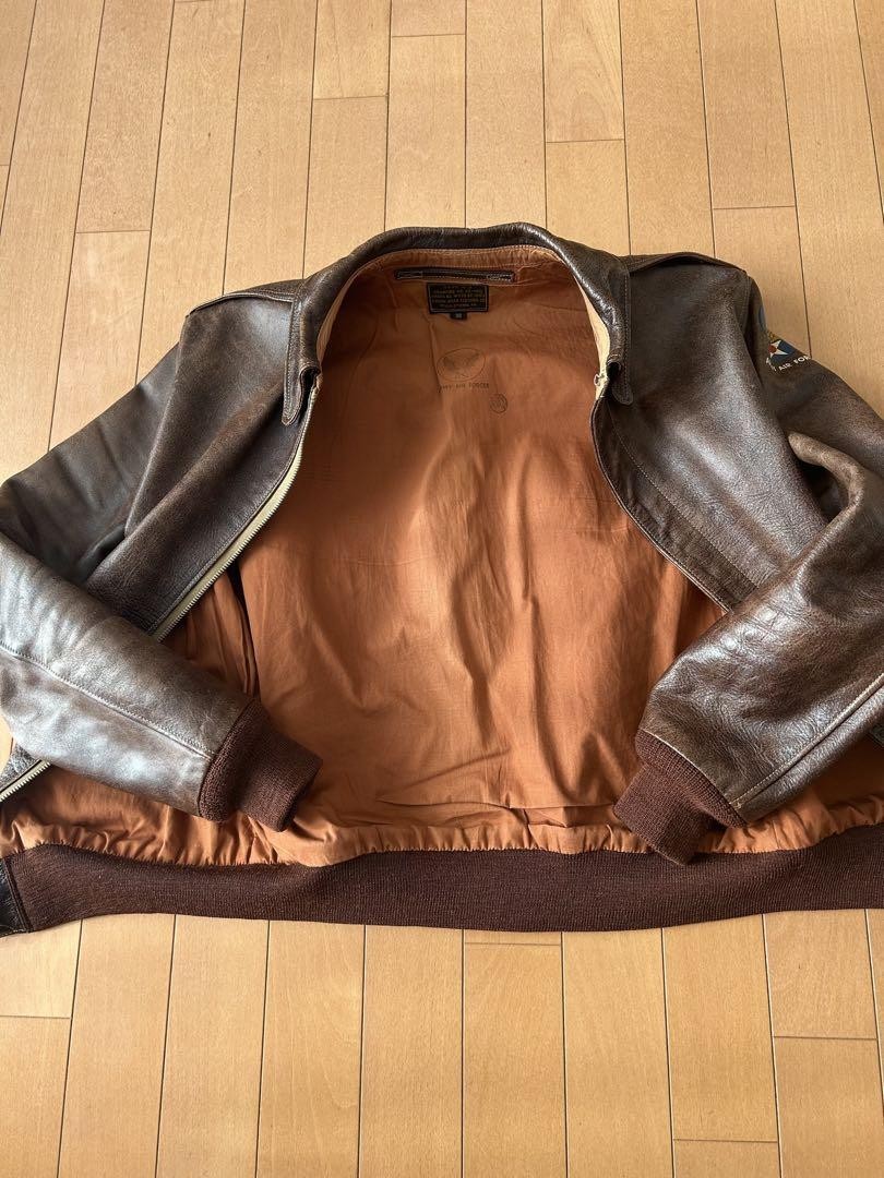 ジャケット・アウター gataouRAINBOW COUNTRY A-2 38 Vintage Rainbow Country A2 Flight Jacket Leather Jacket Mens