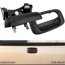 For 99~07 Chevy Silverado GMC Sierra Tailgate Door Handle & Bezel Textured BLACK