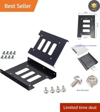 Metal 2.5" to 3.5" HDD Mounting Bracket - Durable Black Adapter for Desktops