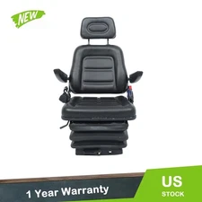 Tractor Forklift Seat Suspension Adjustable Backrest Armrest Safety Belt