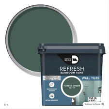 Maison Deco Refresh Bathroom Wall Tile Paint Waterproof Graphite Satin - 750ml