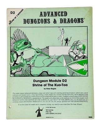 TSR AD&D D2 Shrine of Kuo-Toa Module 9020 1st Printing Fantasy Tabletop RPG Game