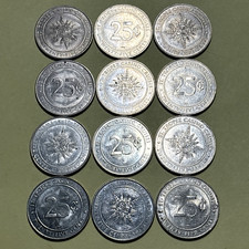 Lot of 12 - ST. TROPEZ CRUISE CASINO 25c SLOT GAMING TOKEN - Port Everglades