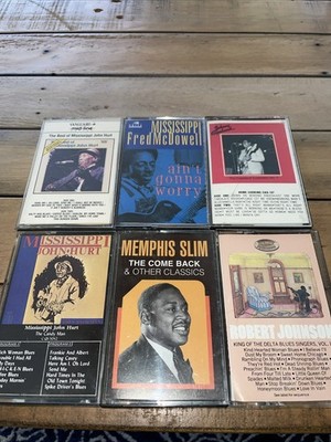 BLUES 6 cassette LOT Mississippi John Hurt Fred McDowell Memphis Slim