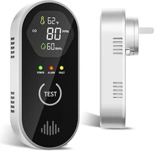 MOES Carbon Monoxide Detectors Plug in with Temp Humi Sensor CO Monitor Alarm