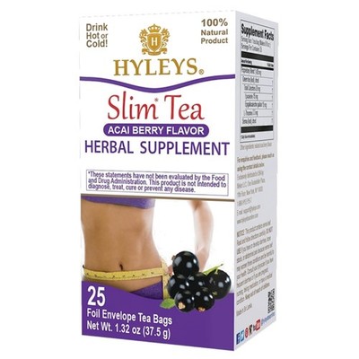 Herbal Slim Tea Acai Berry 25 Bags Detox Support Weight Loss Dietary