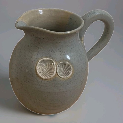 Muriel Muray Pitcher Handmade Studio Clay Sea Shells Beach Signed 1983 Vintage