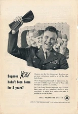 Magazine Ad - 1945 - AT&T / Bell System - World War II - Soldier
